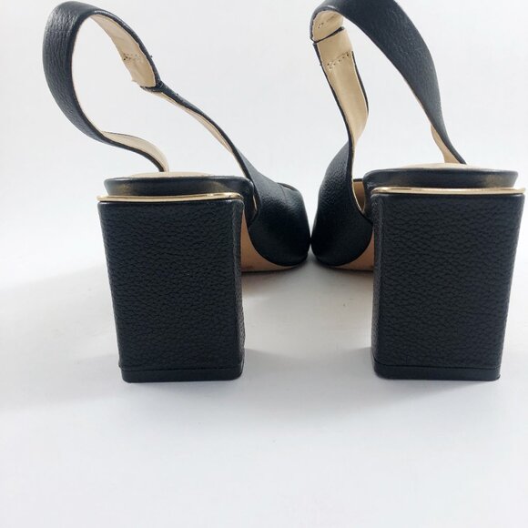 NWOB! Vince Camuto Hamden Slingback Black Leather Heels 11 - Picture 6 of 11
